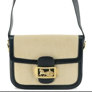 *Ultra Rare* Celine vintage bag - Leather and Canvas horse carriage buckle